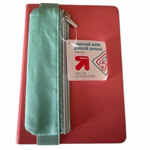 Up & Up Coral & Teal Journal with Pencil Pouch - New